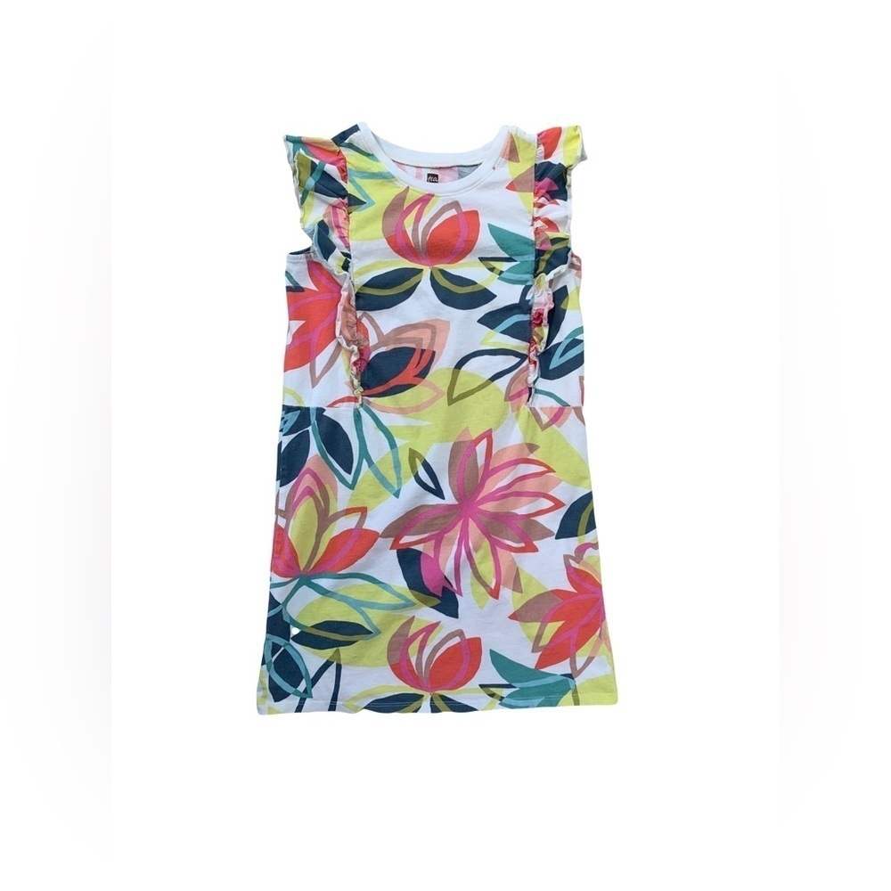 Tea Collection Size 12 Sleeveless Floral Ruffle Dress